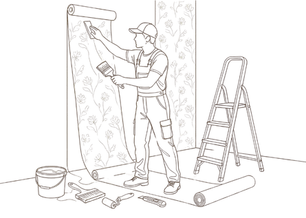 Wallpaper installation service in Calgary home interior